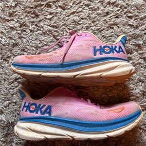 Hoka Vibrant Pink and Blue Sneakers
